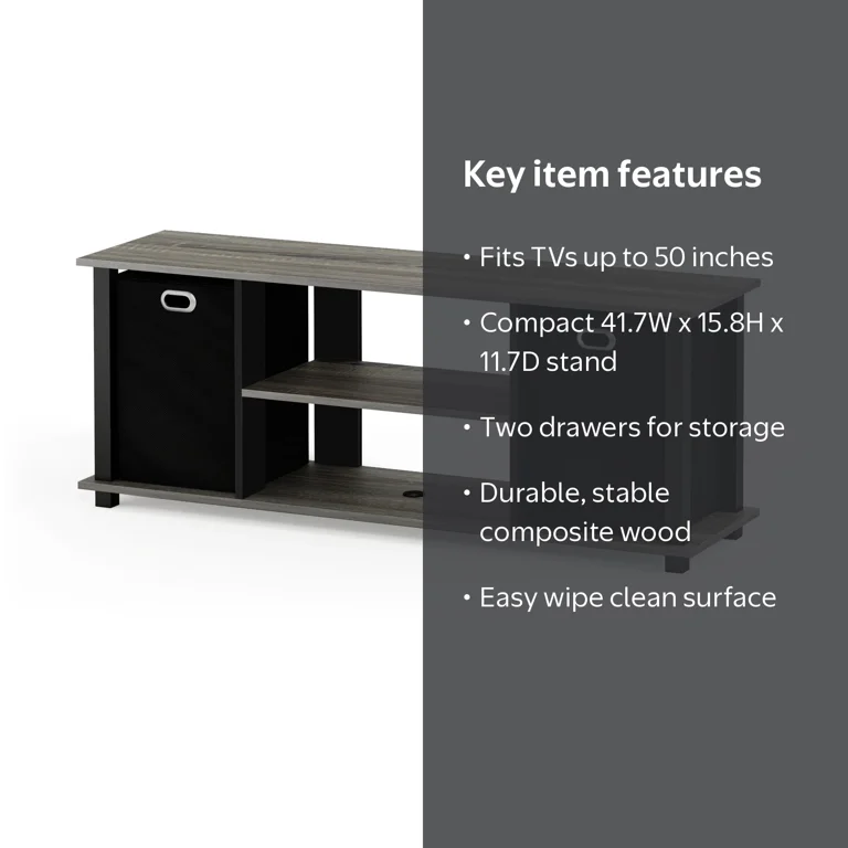 Furinno 13054 Econ Entertainment Center w/Storage Bins, French Oak
