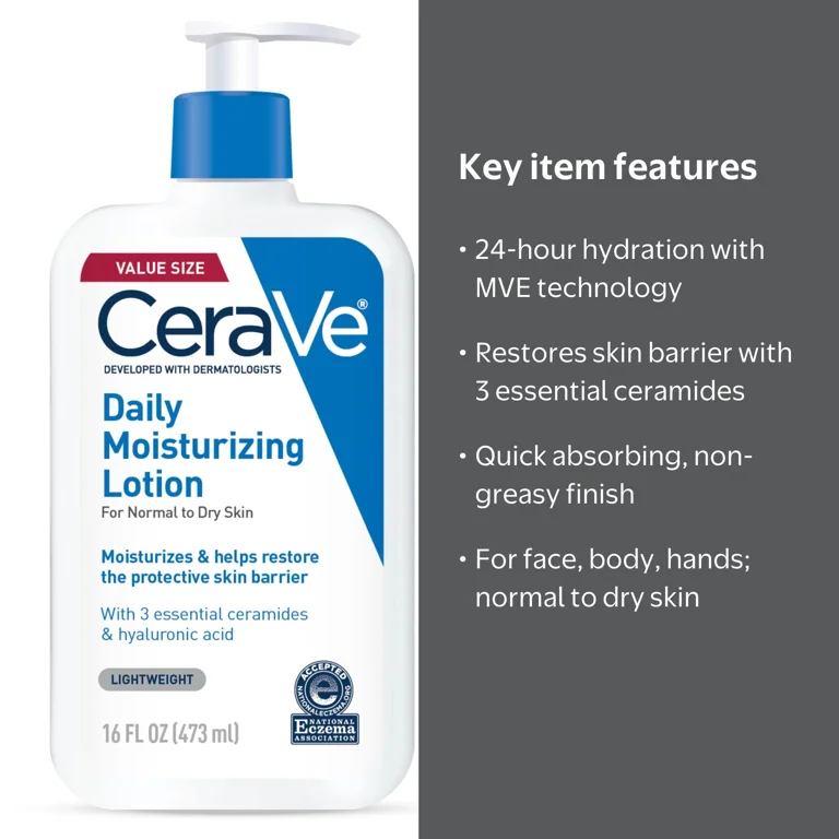CeraVe Fragrance-Free Daily Moisturizer for Sensitive, Normal to