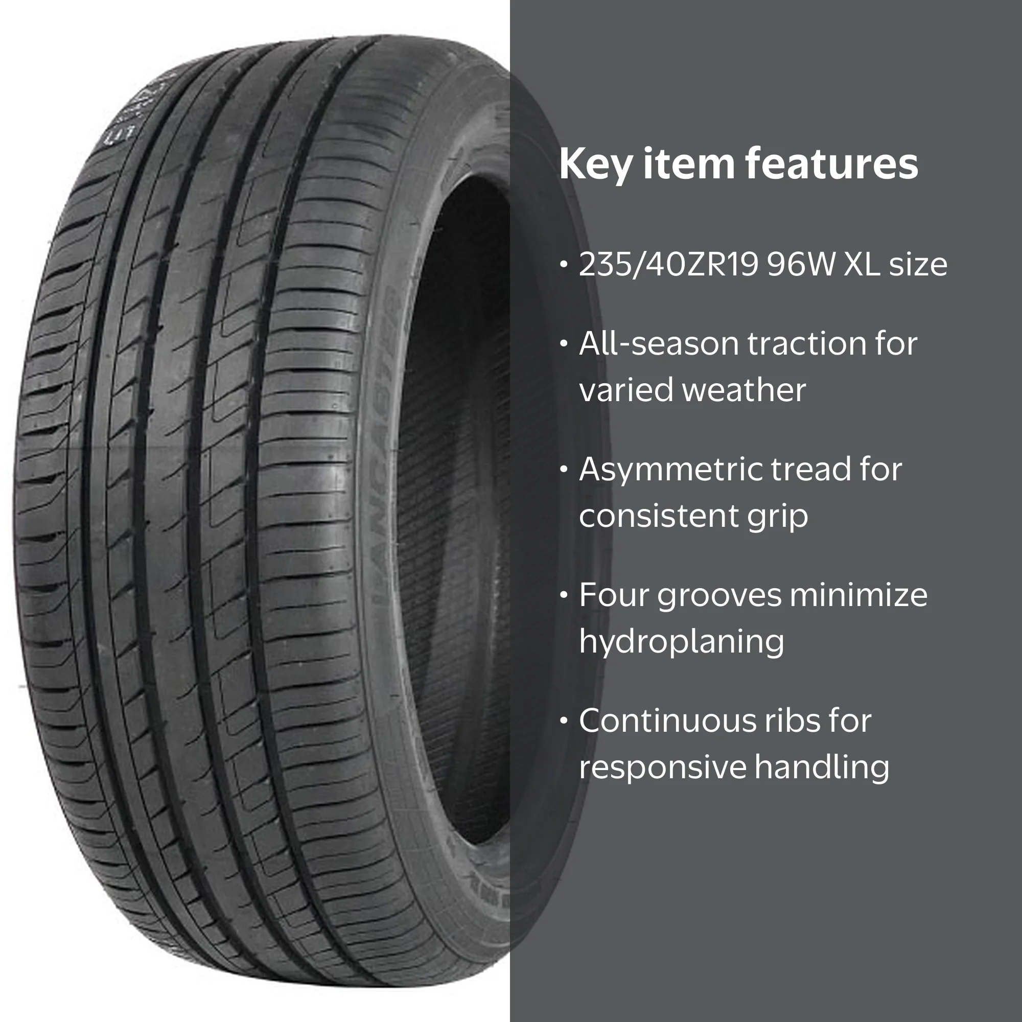 Lancaster LR-66 All Season High Performance Tire, 235/40ZR19 96W