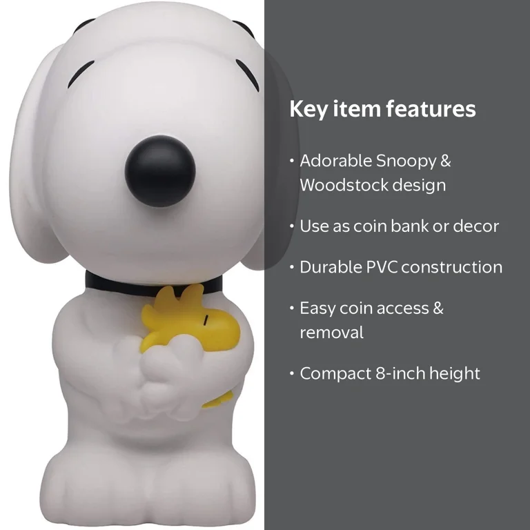 Peanuts Snoopy Holding Woodstock PVC Figural Bank - Walmart.com