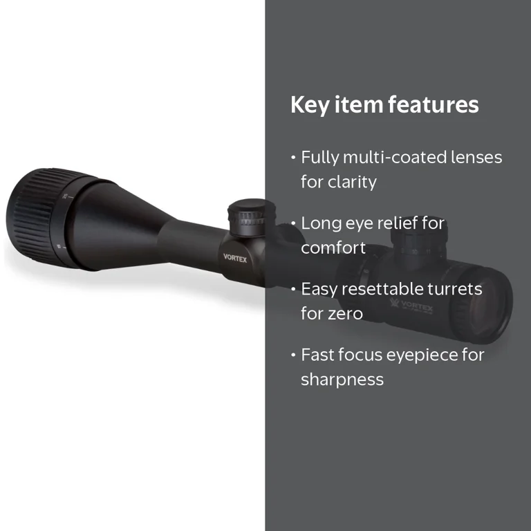 Vortex Crossfire II Riflescope, 6-18 x 44 AO, High Performance