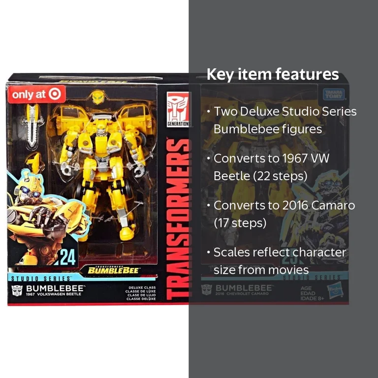 Transformers Studio Series Bumblebee Action Figure 2-Pack, 1967 VW