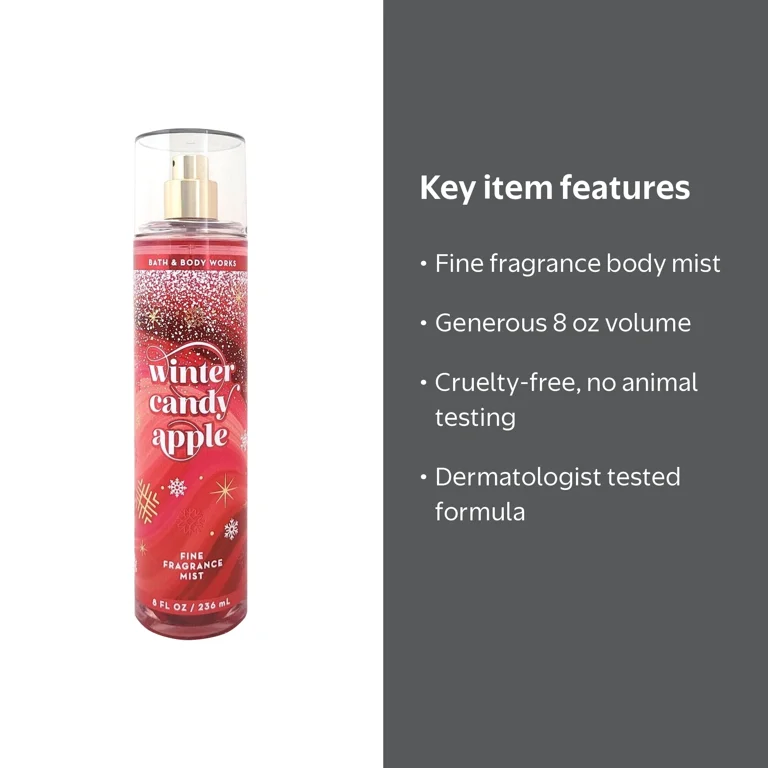 Bath & Body Works Winter Candy Apple Fragrance Mist, 8 oz, Red
