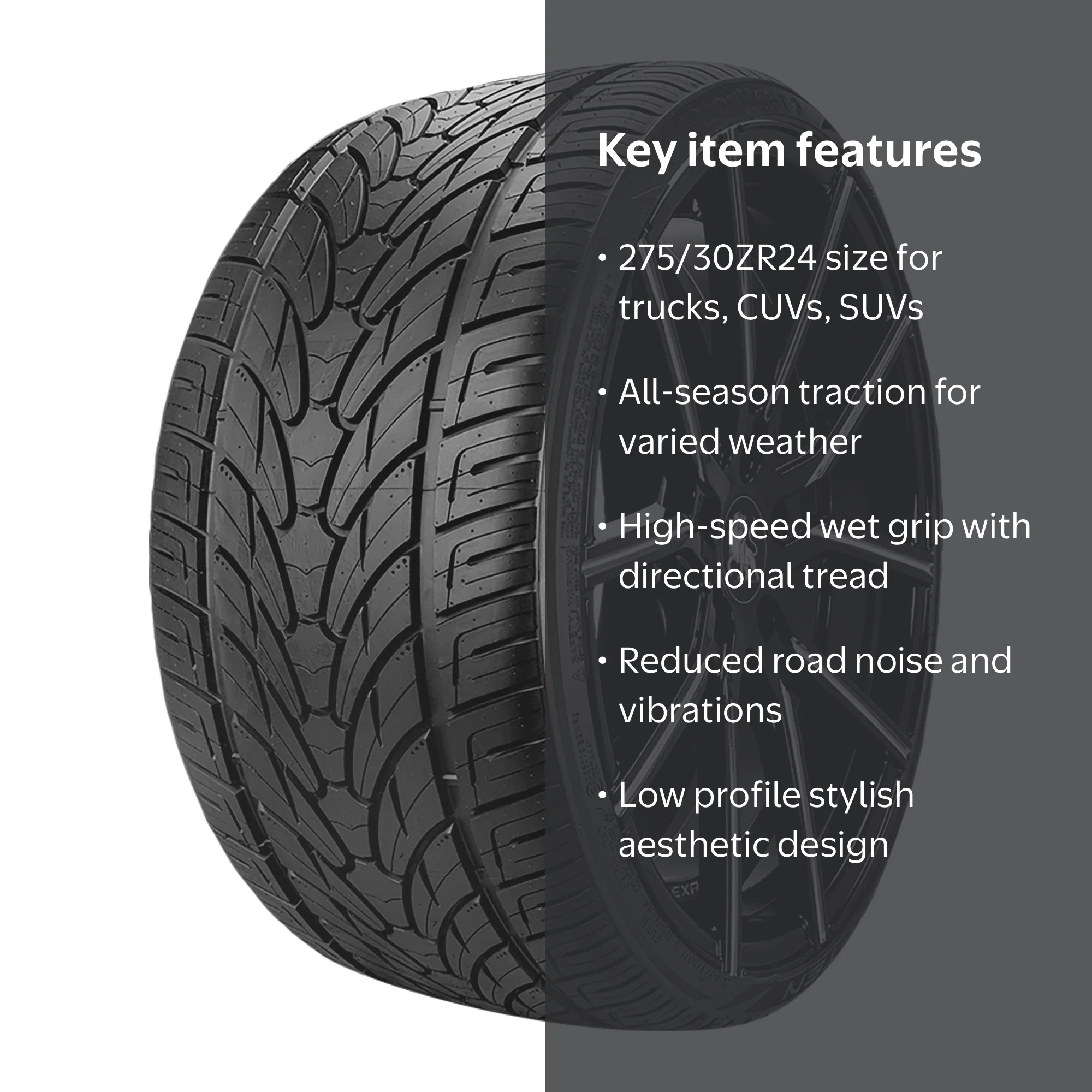 Lionhart LH-TEN Tire, All Season 275/30ZR24 101W XL, SUVs/Trucks