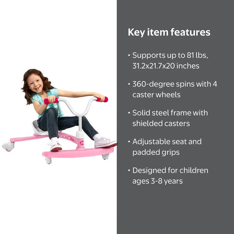 Radio Flyer, Ziggle, Caster Ride-on for Kids, 360 Degree Spins