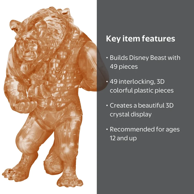 Disney Beast Original 3D Crystal Puzzle from BePuzzled, Ages 12