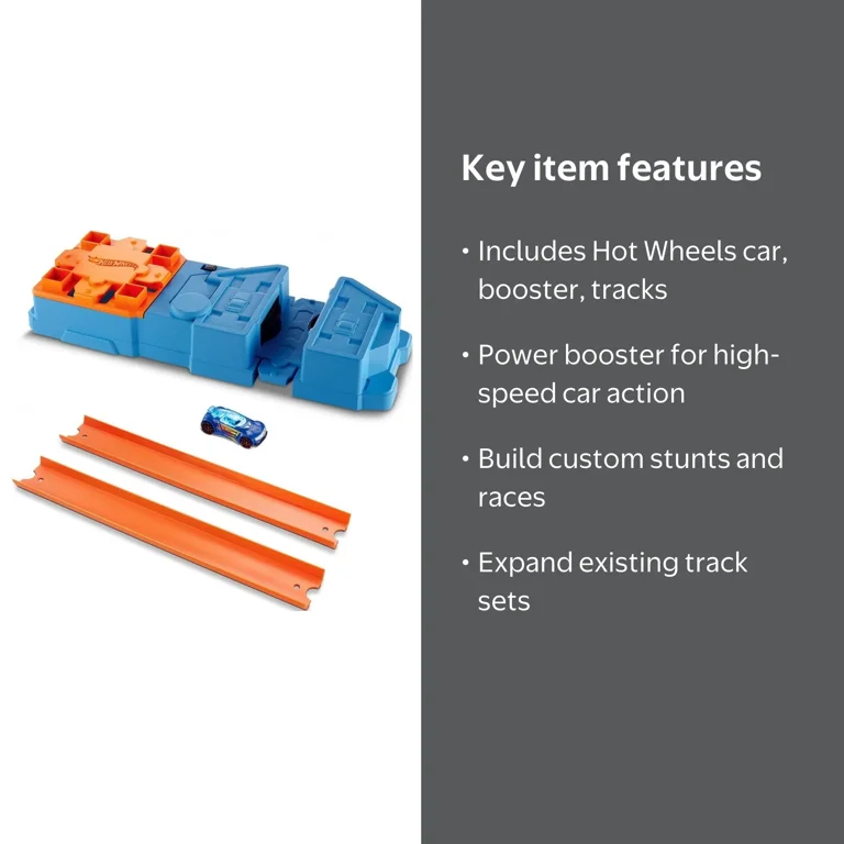 hot wheels track builder power boost box Toy Car Set, Track Playset Lightning Pack & 1:64 Scale Vehicle, 12 Component Parts in Modular Storage Container : Toys & Games Colours and decorations may vary. Hot Wheels Track Builder System