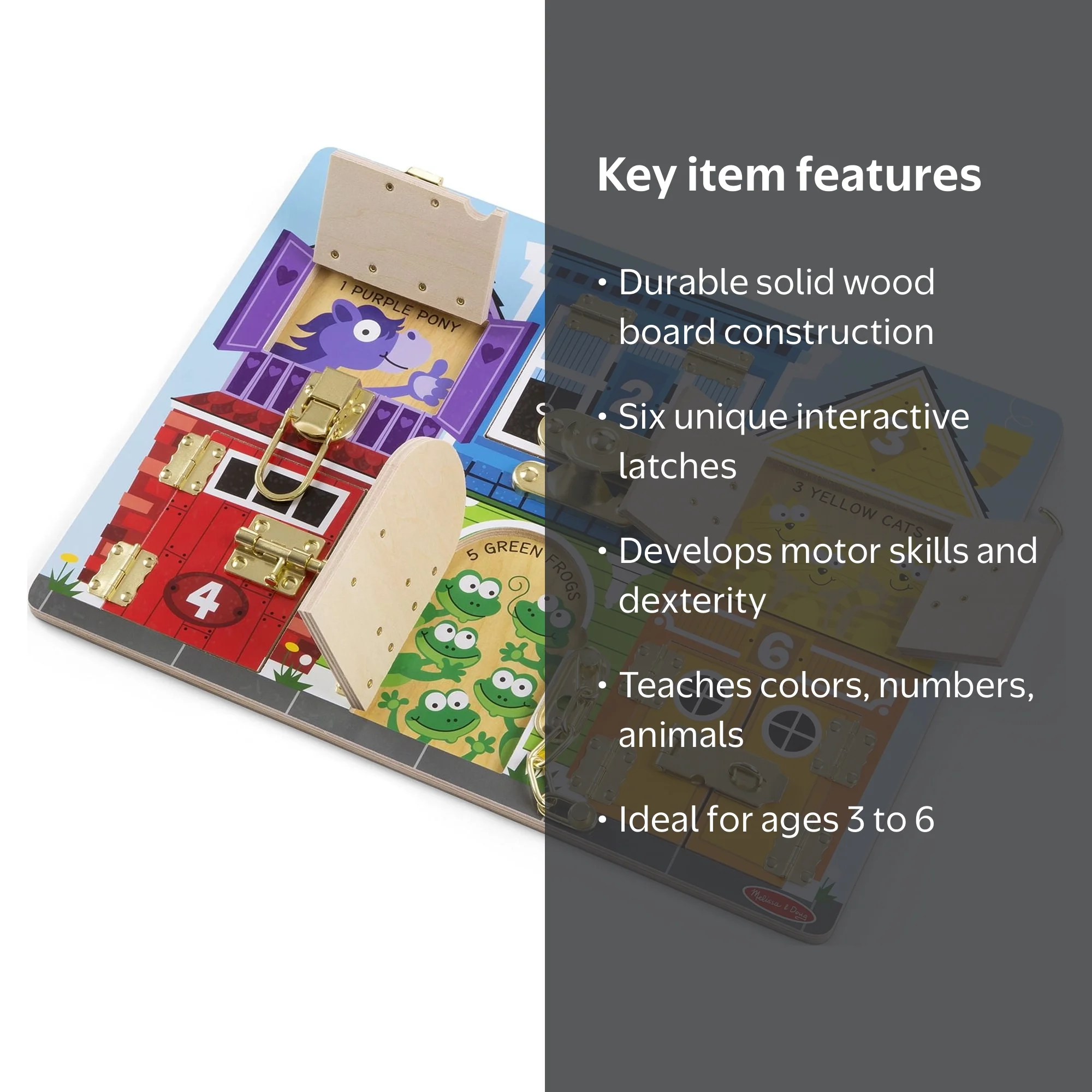 Melissa & Doug Wooden Latches Board - Walmart.com