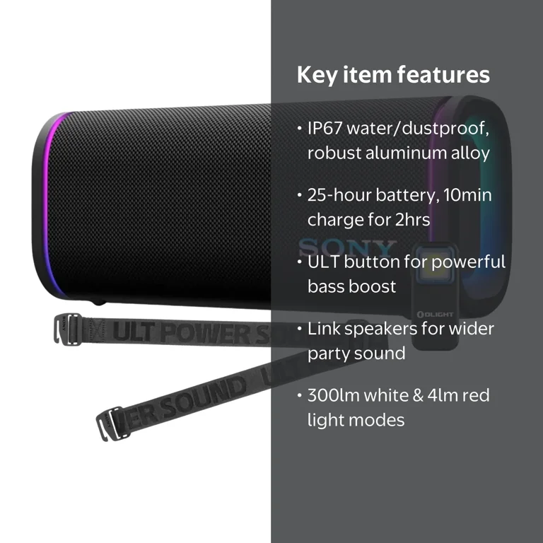 Sony ULT FIELD 5 Wireless Portable Speaker IP67 Waterproof 25H