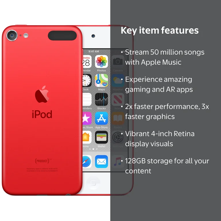 Apple iPod touch (第7世代) PRODUCT RED 赤 Apple iPod touch 7th Generation 128GB - PRODUCT(RED) (New Model