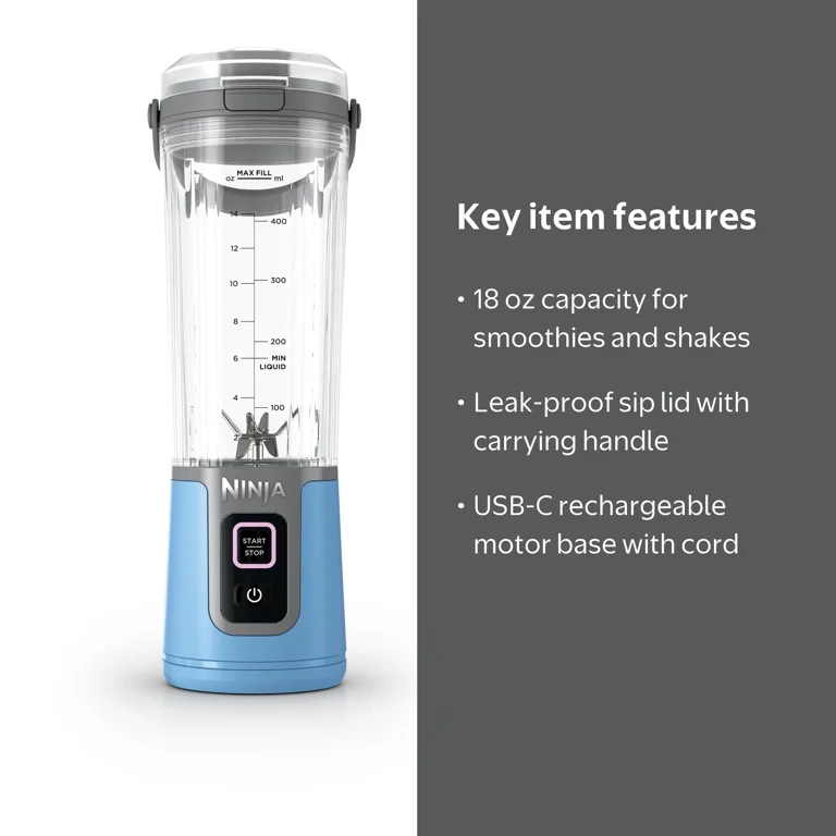 Ninja Blast Portable Personal 18 Oz Blender w/ Leak Proof Lid