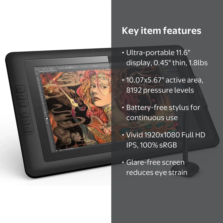 XP-Pen Artist 15.6 Drawing Monitor, Digital Graphic Tablet with