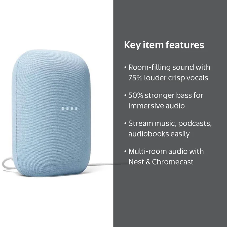 Google Nest Audio - Smart Speaker, Voice-Controlled, WiFi-Enabled