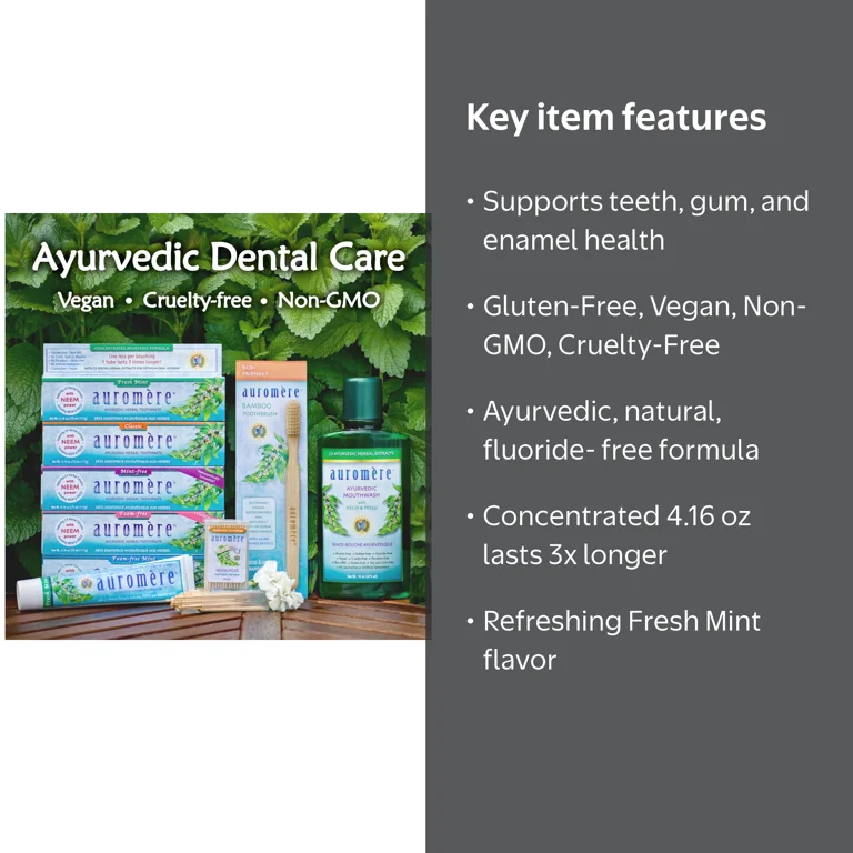 Auromere, Ayurvedic Herbal Toothpaste, Fresh Mint 4.16 oz, Vegan