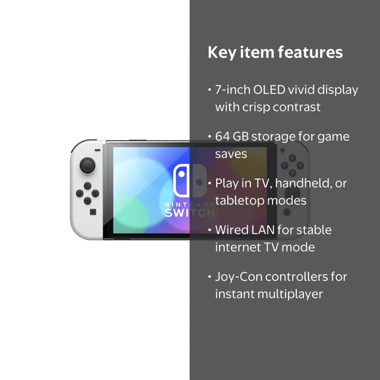 Nintendo Switch Neon White & Black Edition 64GB OLED Console