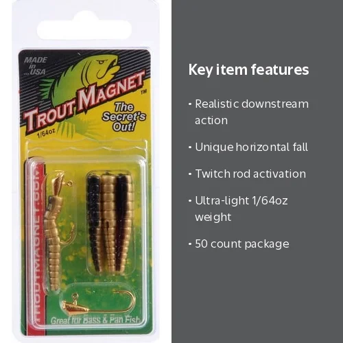 フィルドハンター Trout Logic BORON TLB-8５ML Leland Lures Trout Magnet Softbait 1/64 oz - Bison - Walmart.com