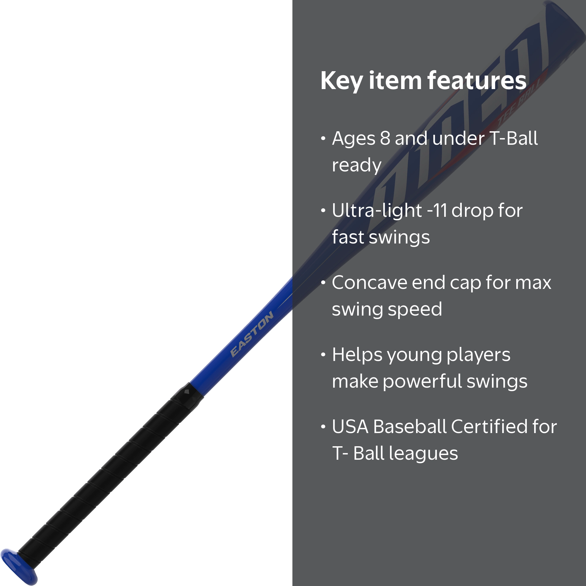 Easton Omen USA T-Ball Baseball Bat 24 inch (-11) Lightweight