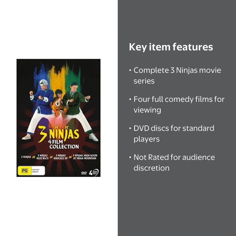 Via Vision, 3 Ninjas: 4 Film Collection DVD, All 4 Films, Comedy