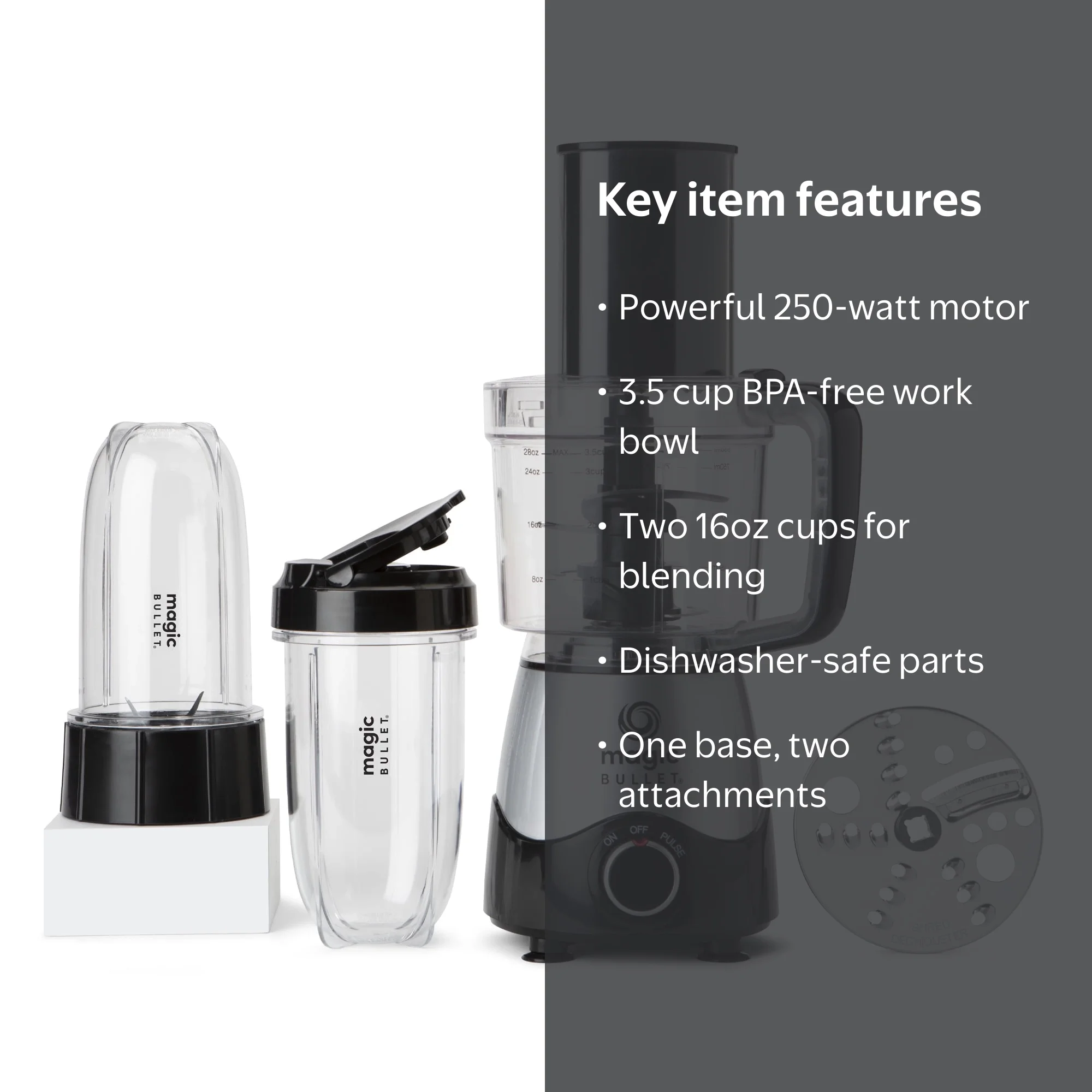 Magic Bullet Compact Single Serving Chopper Combo, Small Food