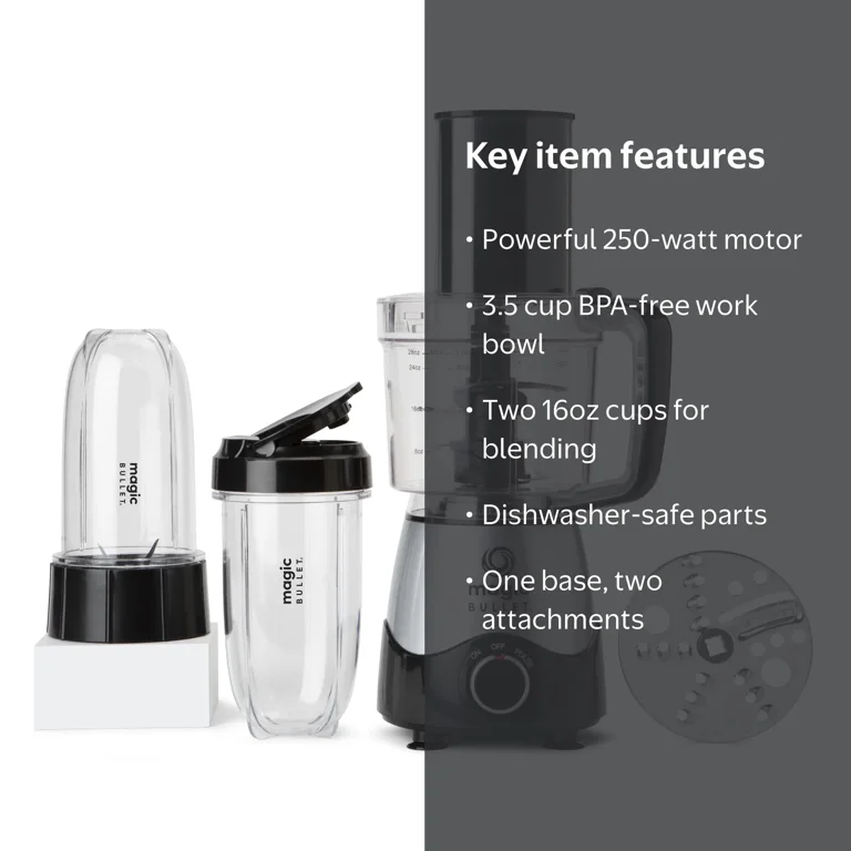 キッチン家電 Magic Bullet Kitchen Express 2 in 1 Magic Bullet Compact Single Serving Chopper Combo, Small Food
