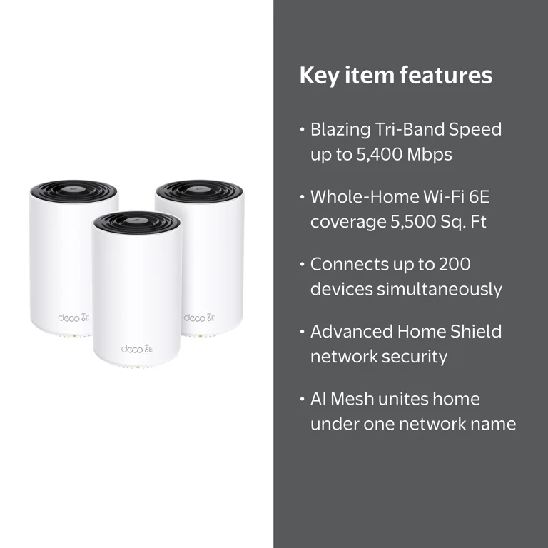 TP-Link Deco XE75 Pro Wi-Fi 6E IEEE 802.11ax Ethernet Wireless