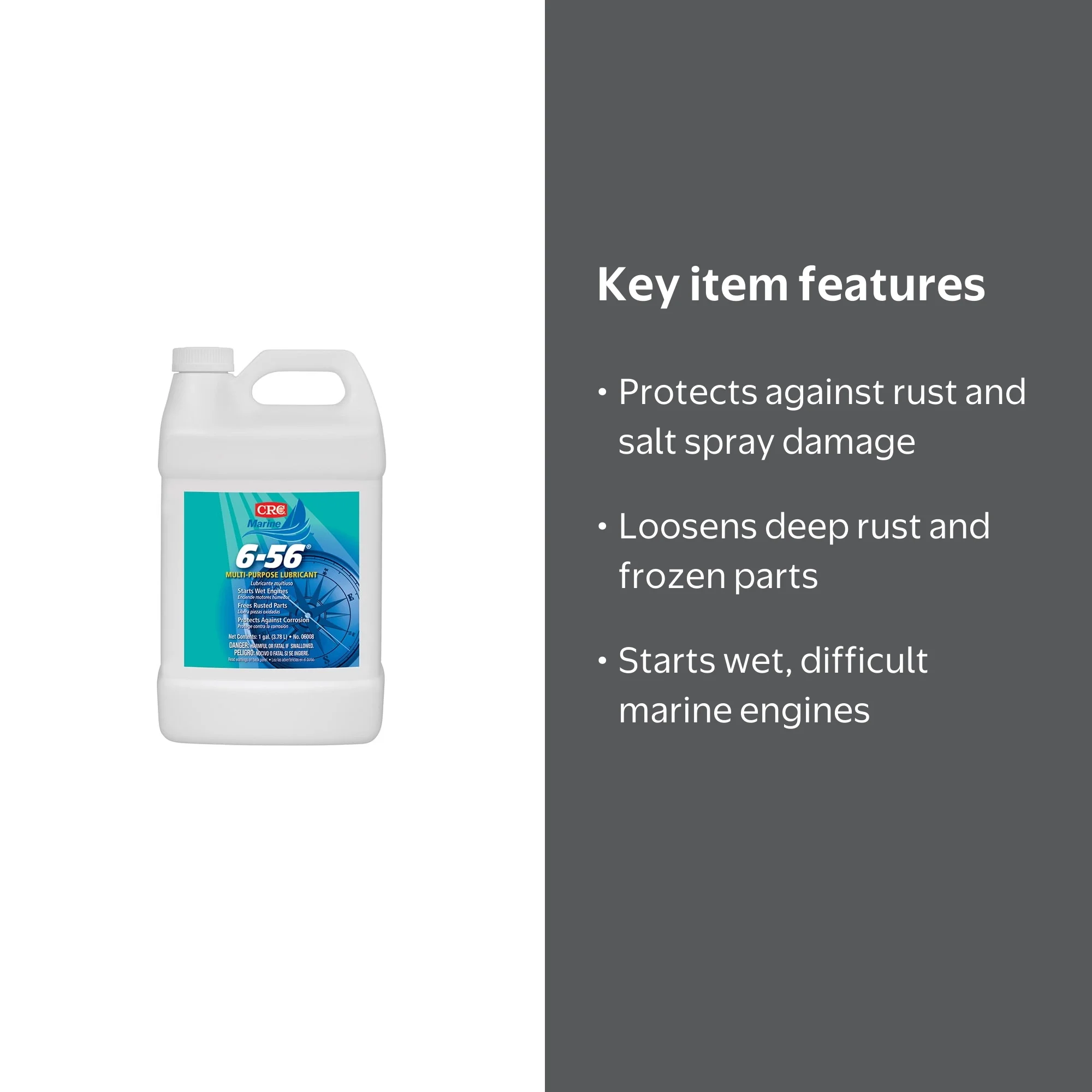 CRC 6-56 Multi-Purpose Lubricant 1 gal, Resists Water and