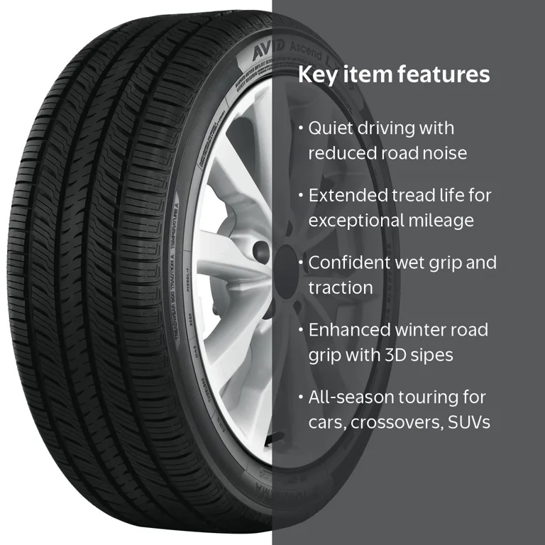 Yokohama Avid Ascend LX 225/55R18 98H All-Season Tire with