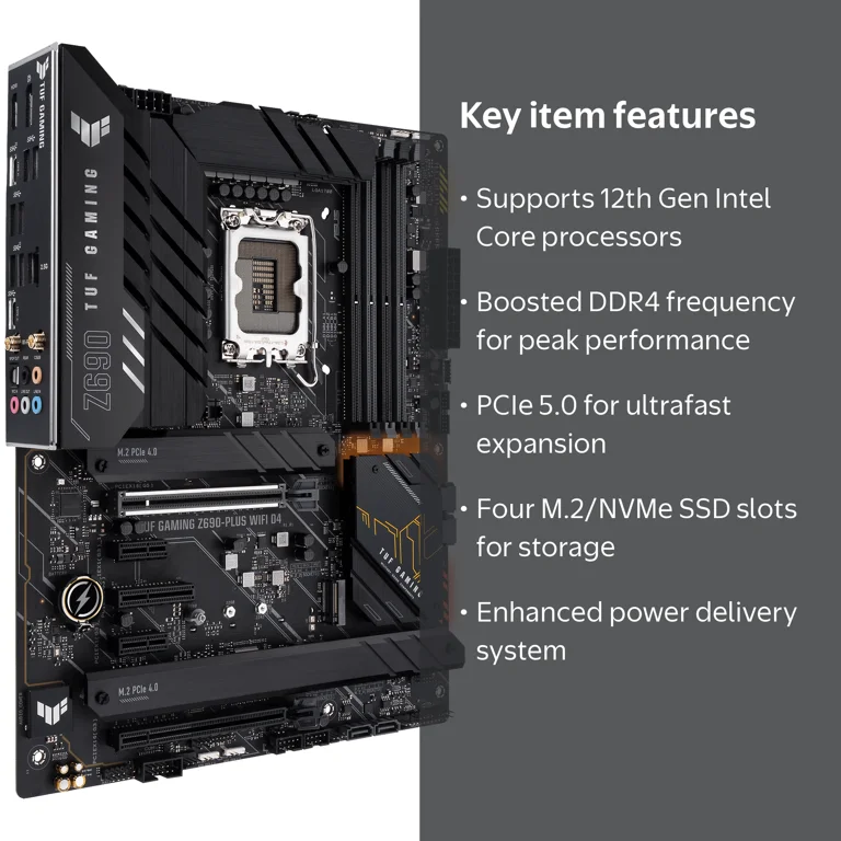 ASUS TUF Gaming Z690-Plus WiFi D4 LGA 1700 Intel 12th Gen ATX