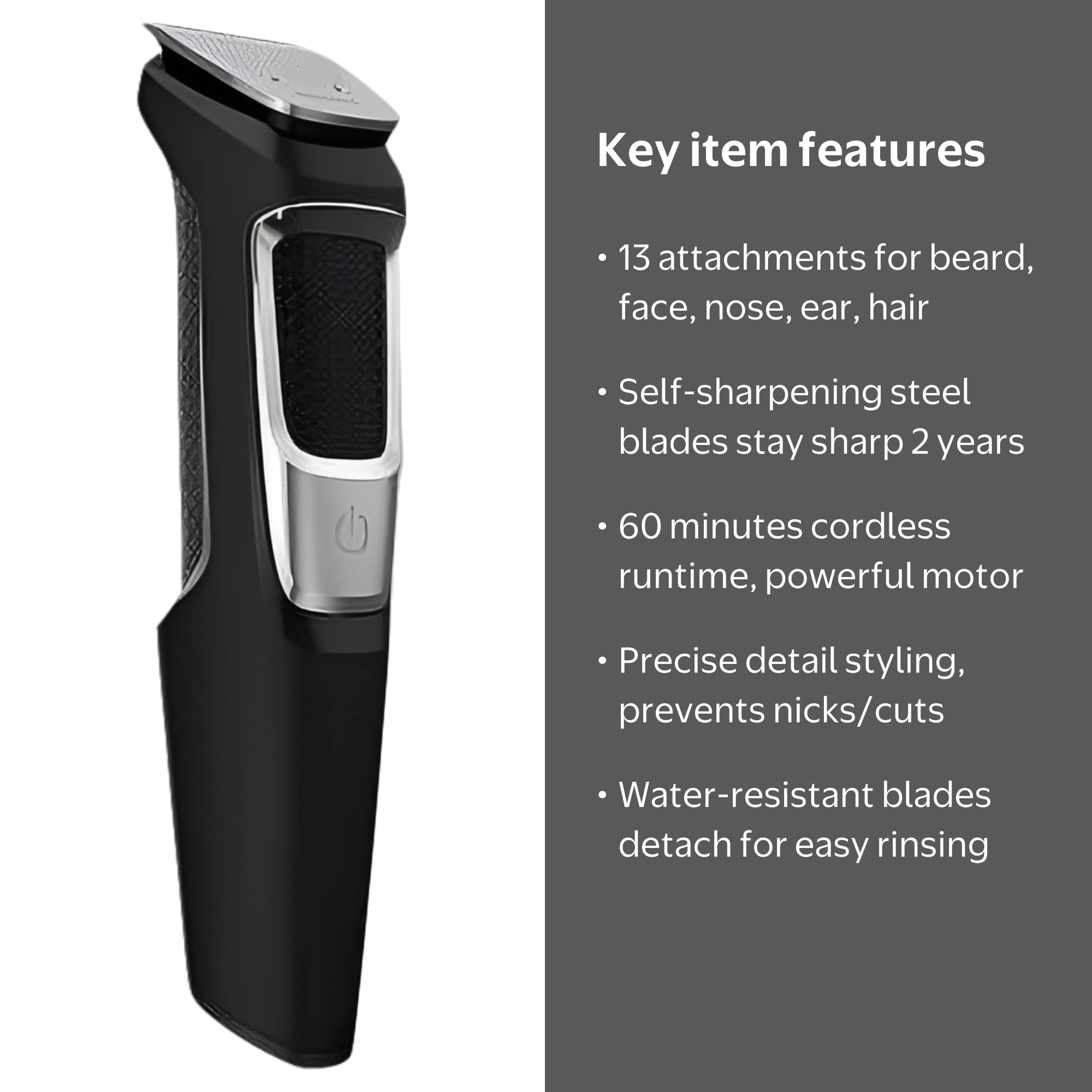 Philips Norelco Multi Groomer 13 Pieces, Beard Trimmer, Face, Nose
