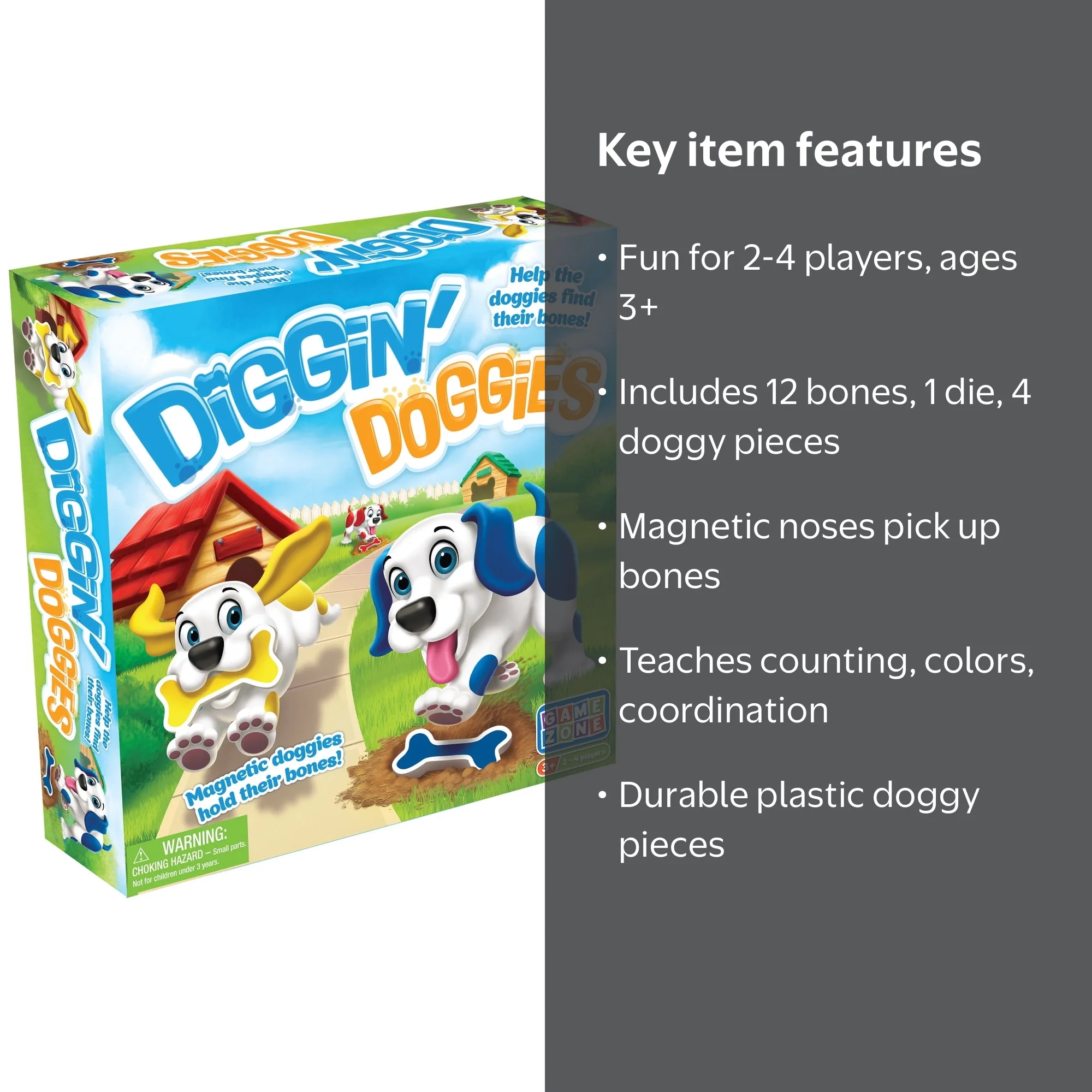 Game Zone Diggin' Doggies Board & Memory Game for Children ages 3