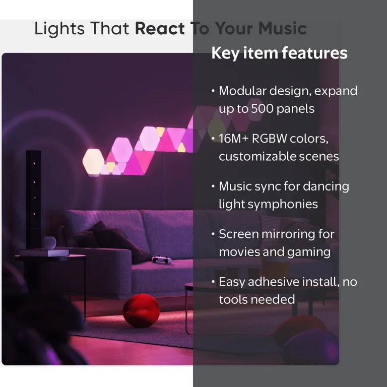 Nanoleaf Shapes Mini Triangles Smarter Kit - Smart LED Wall Light