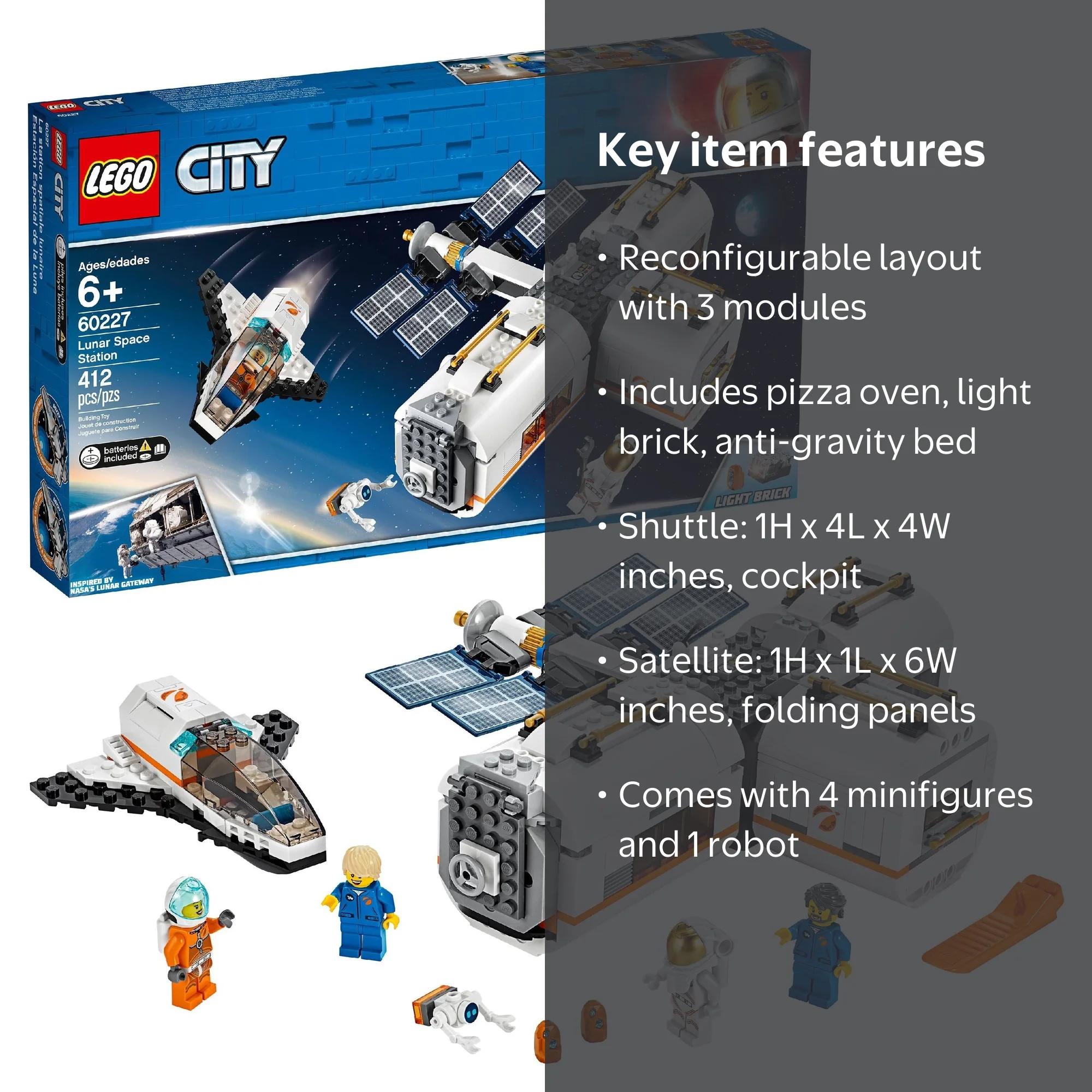 merci　6 LEGO City Space Lunar Space Station 60227 Building Set with Toy