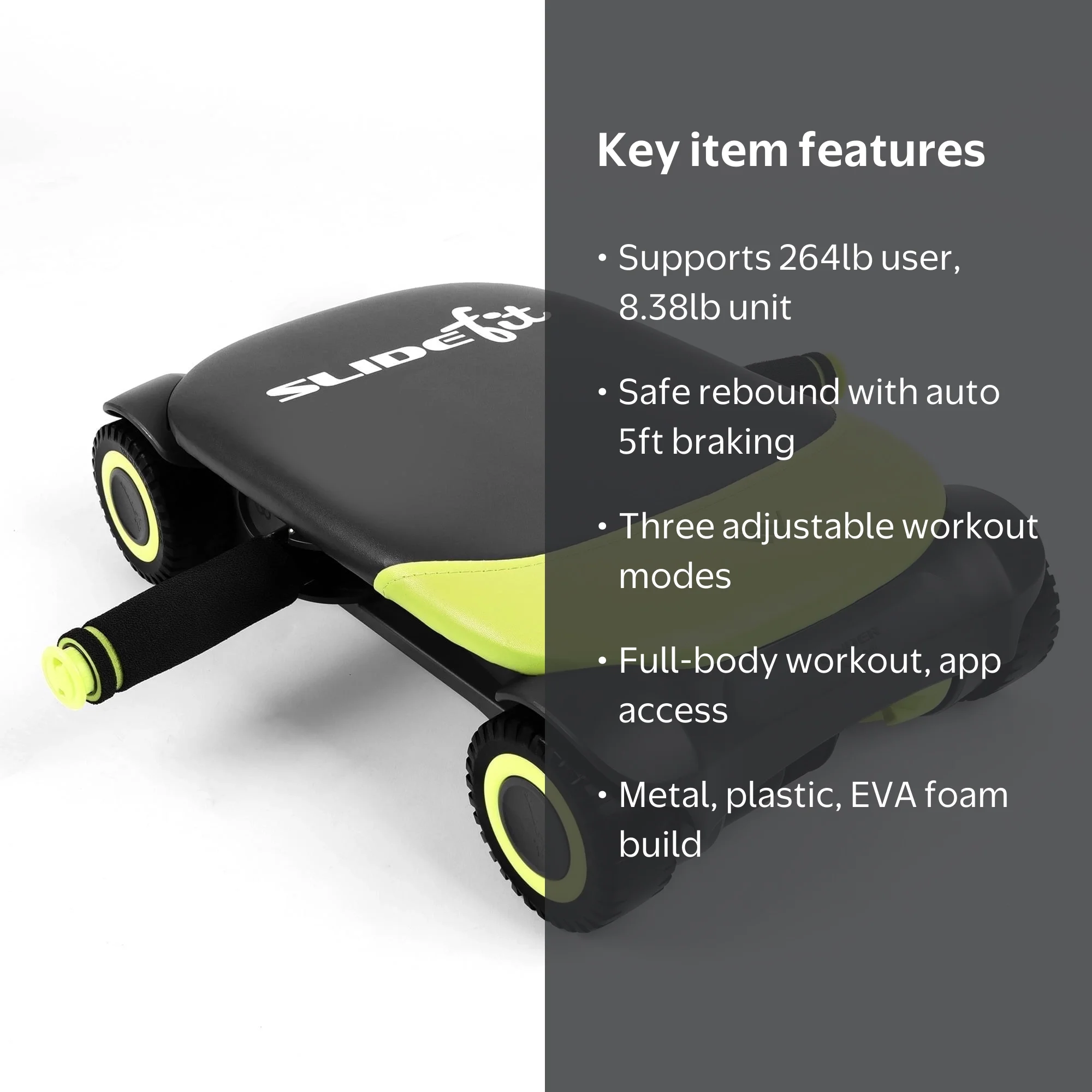 Wonder Core, Ab Roller Wheel, SF-31-1, Green with 4 Wheels