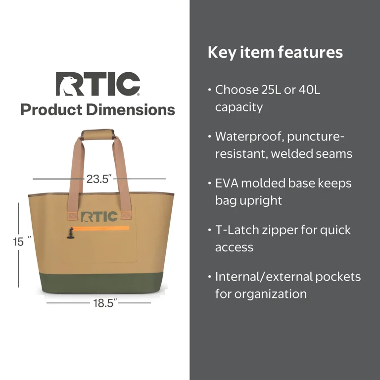 rtic beach bag vs yeti carryall Ultra-Tough Tote Bag, Waterproof, Small, Black welded seams for incredible durability and easy cleaning Rtic Vs Yeti Camino Tote