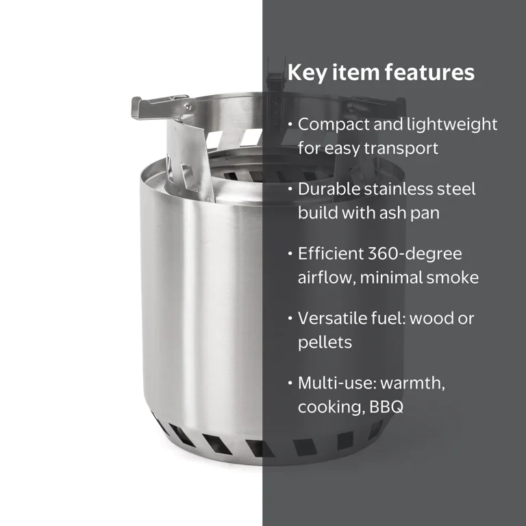 Free Shipping! Ozark Trail Stainless Steel 7x7x9.4 Inch Wood