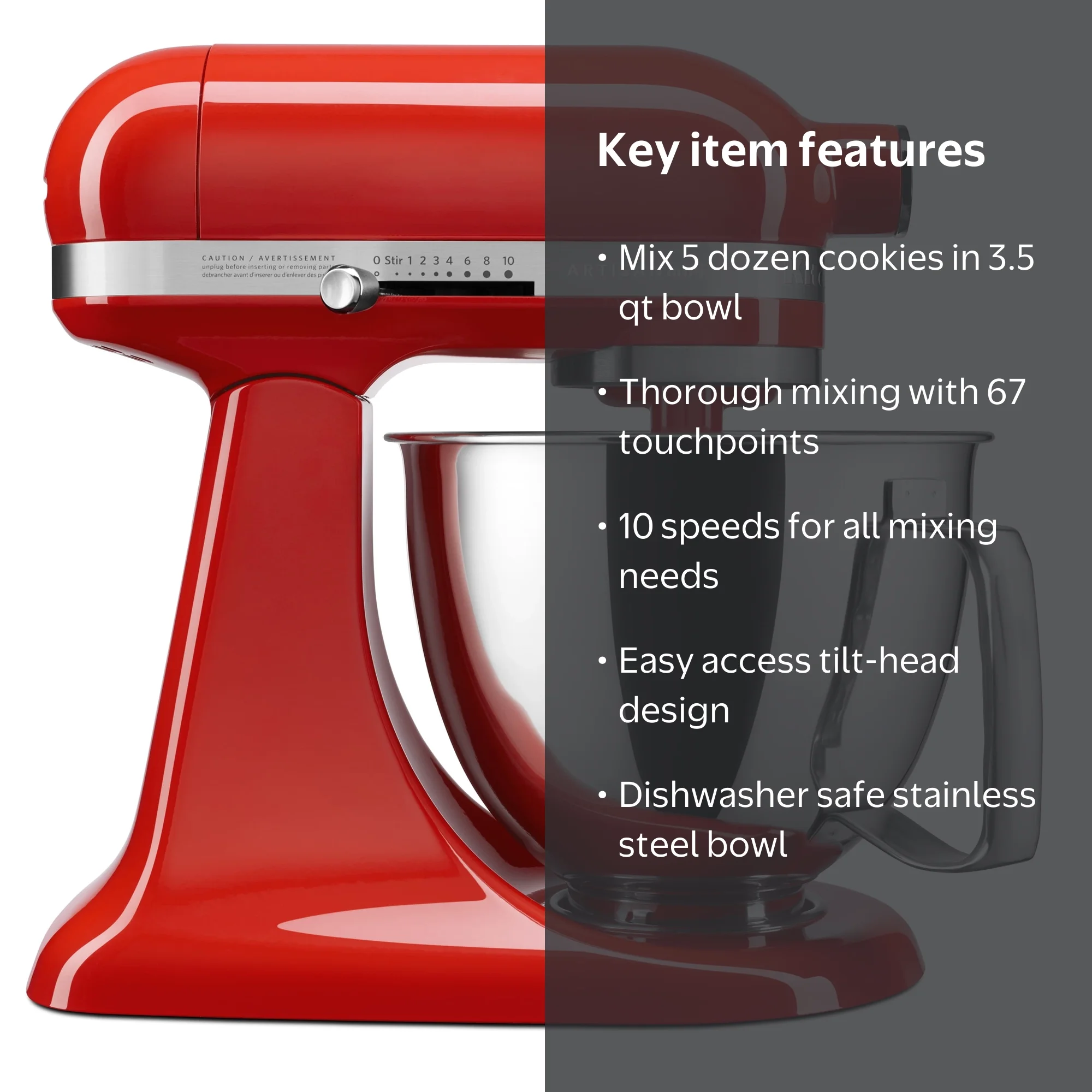 KitchenAid Artisan Mini 3.5 Quart Stand Mixer - KSM3316X, Tilt