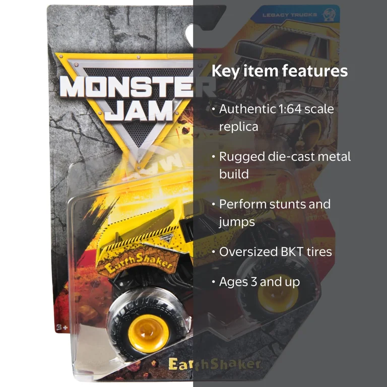 モンスタージャック、フラットジャック セット Monster Jam Official Earth Shaker Monster Truck 2025/2026 Legacy