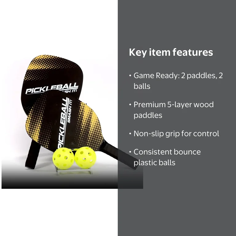 Trend Vision Pickleball Set with 2 Paddles and 2 Balls - Walmart.com