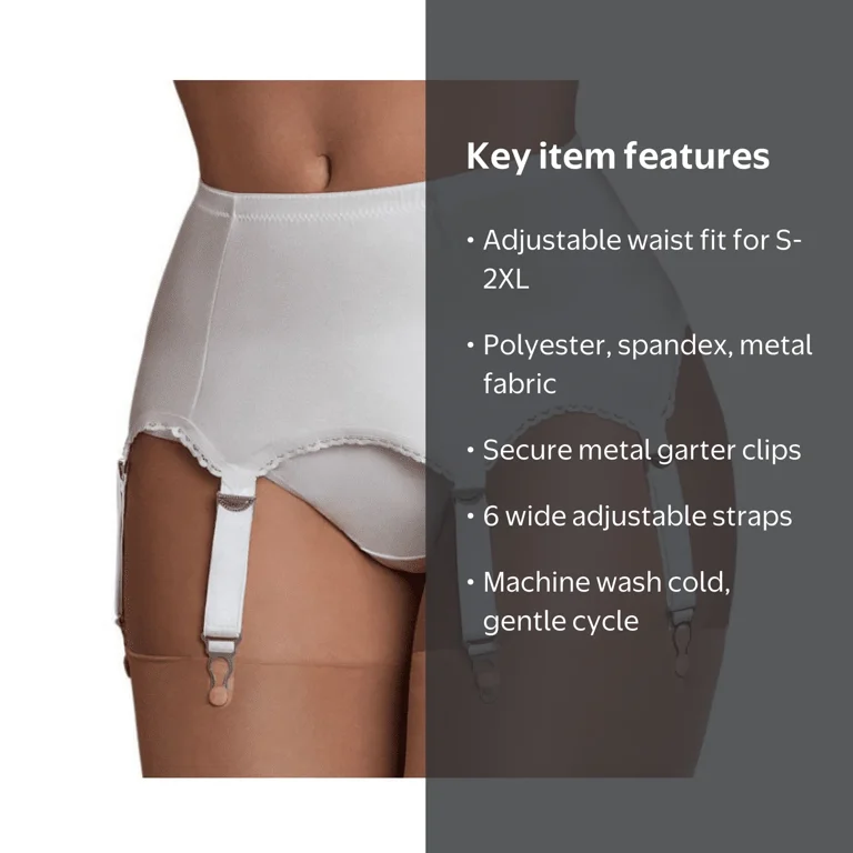 Women's Sexy Lace Garter Belt with 6 Straps Metal Clip Suspender