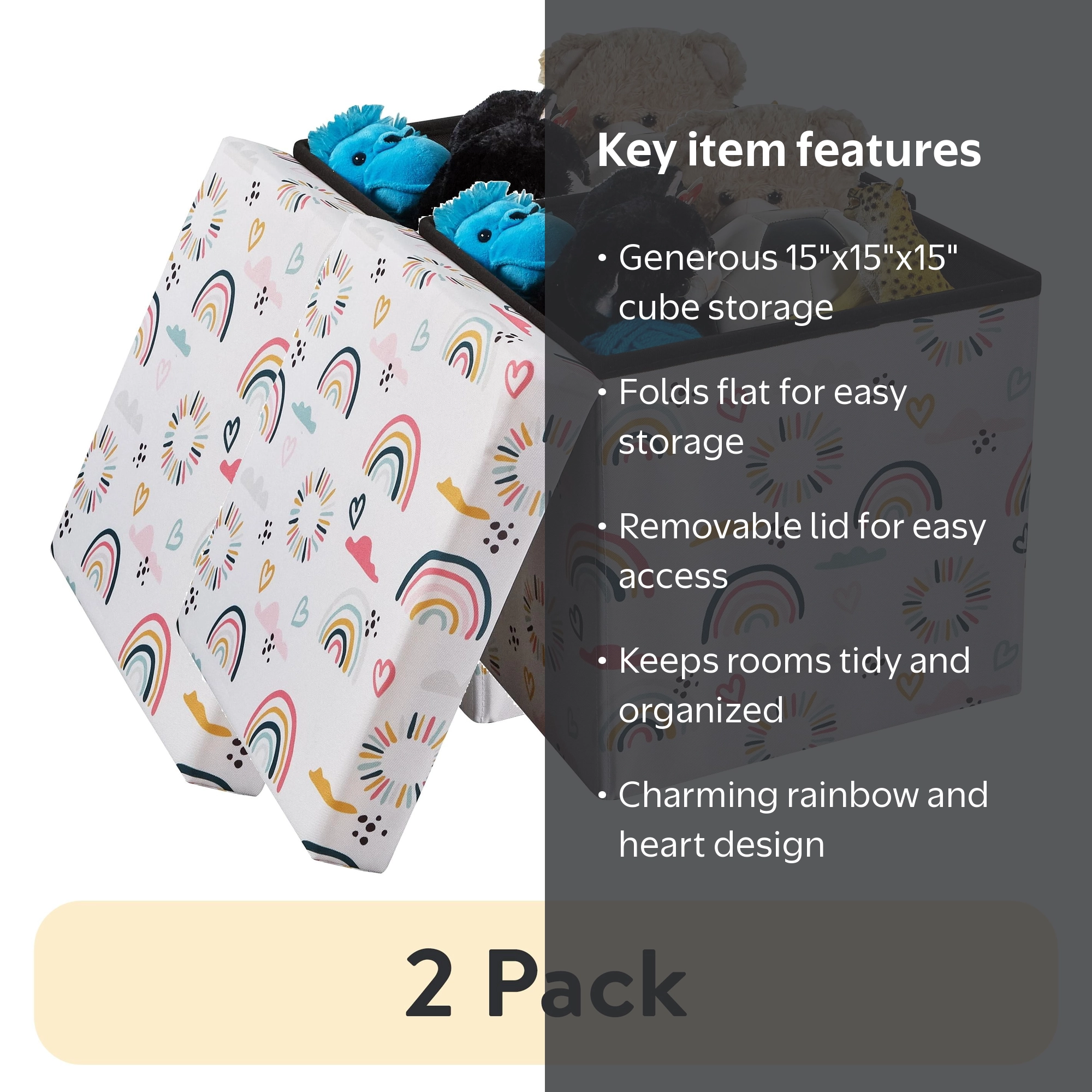 Kvell Foldable Collapsible Toy Storage Bin - Walmart.com