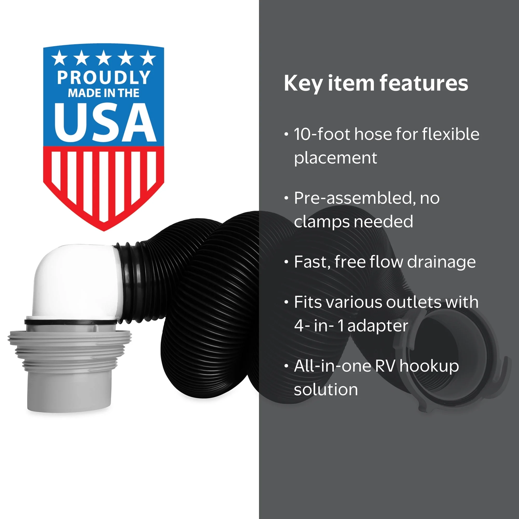 Camco, Camper Accessories Sewer Kit, 10-Foot, Black - Walmart.com