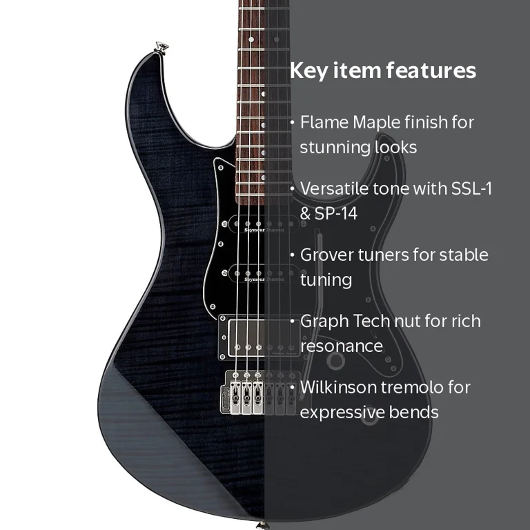 Yamaha Full Size Pacifica PAC612VIIFM Electric Guitar, Flame Maple
