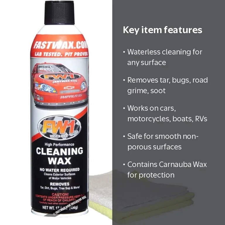 FW1 Lab Tested Cleaning Wax with Carnauba, No Water Required