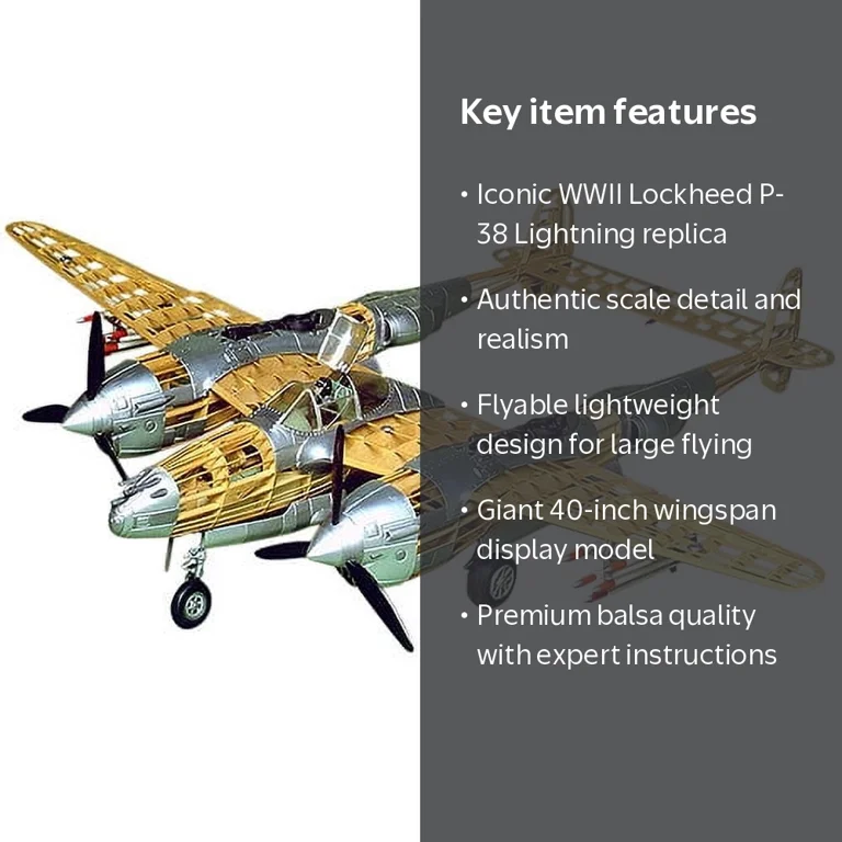 Guillow's Lockheed P-38 Lightning Model Kit - Walmart.com