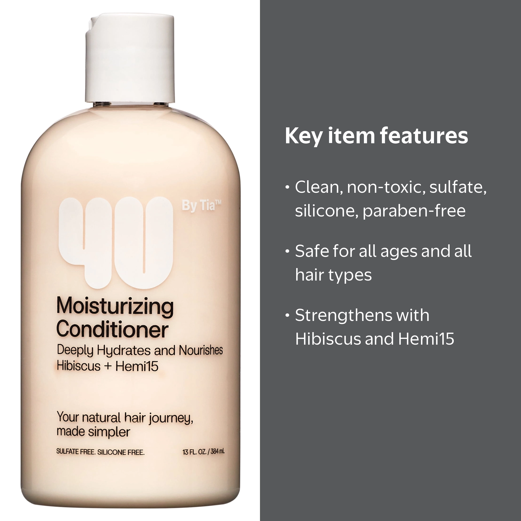 4U by Tia Moisturizing Conditioner with Hibiscus and Hemi15 13 fl
