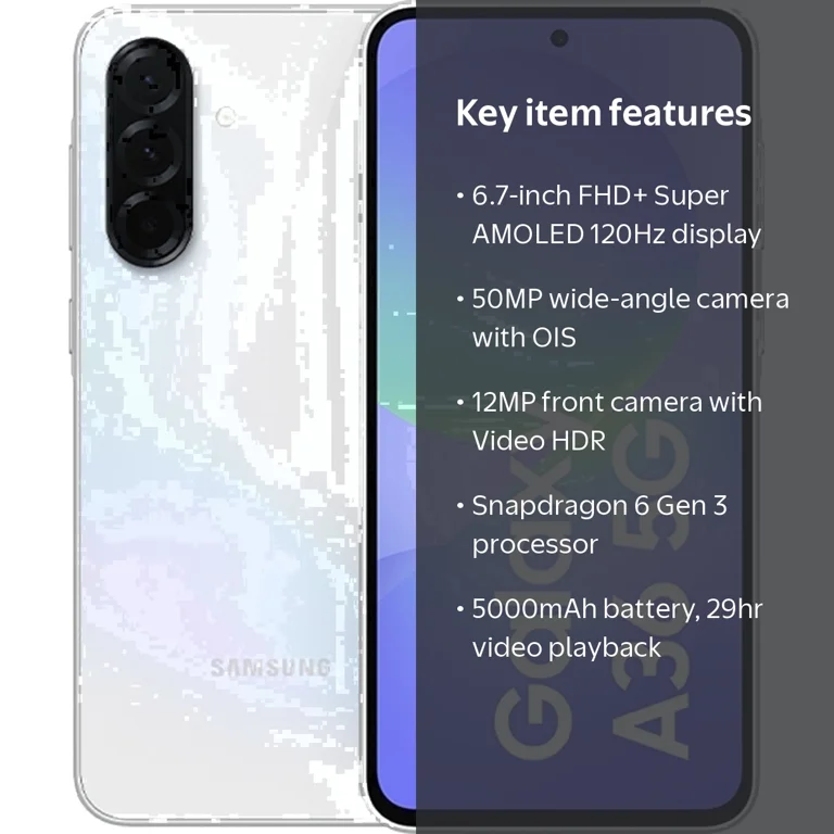 Samsung Galaxy A36 5G AI, 256GB+8GB RAM, Android Smartphone, Dual