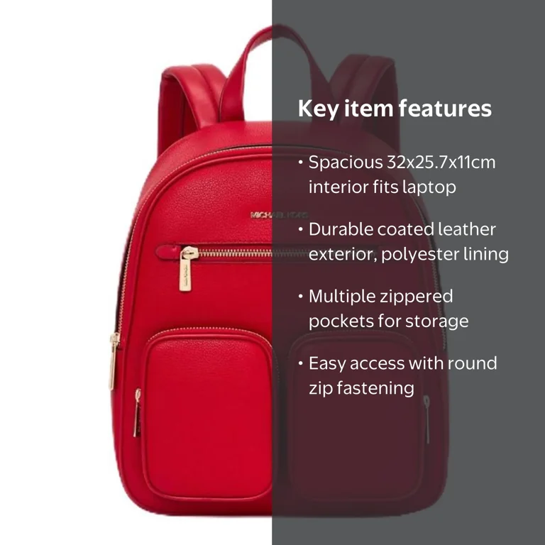【値段交渉可】MICHAEL KORS リュック/レッドカラー/バッグ Michael Kors Women's Medium Zip Pocket Backpack Bright Red