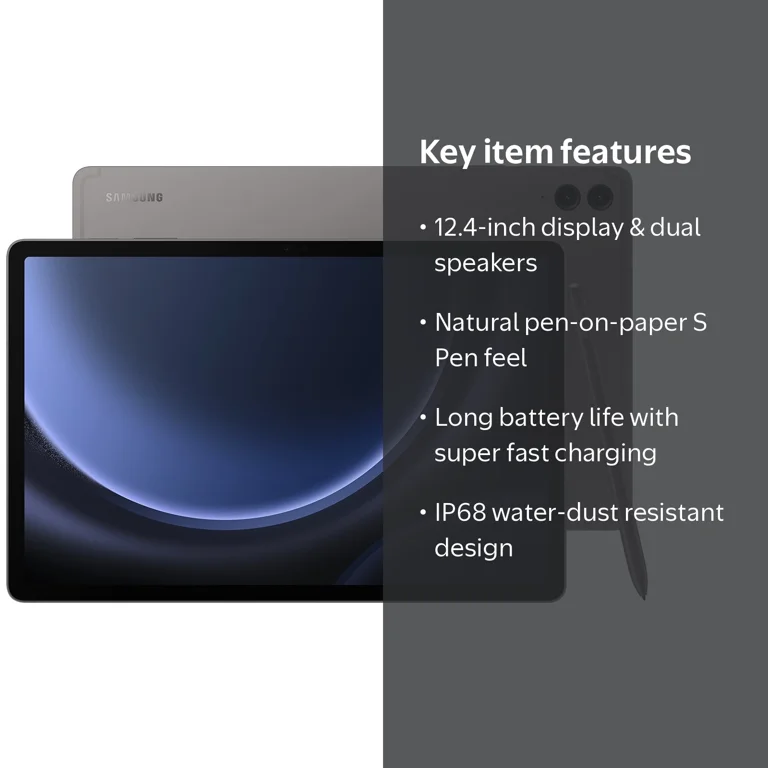 Samsung, Galaxy Tab S9 FE+ 12.4 inch Tablet with S Pen, 256GB