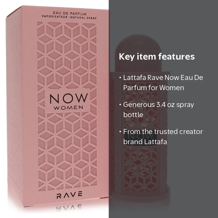 Lattafa Rave Now by Lattafa Eau De Parfum Spray 3.4 oz for Women