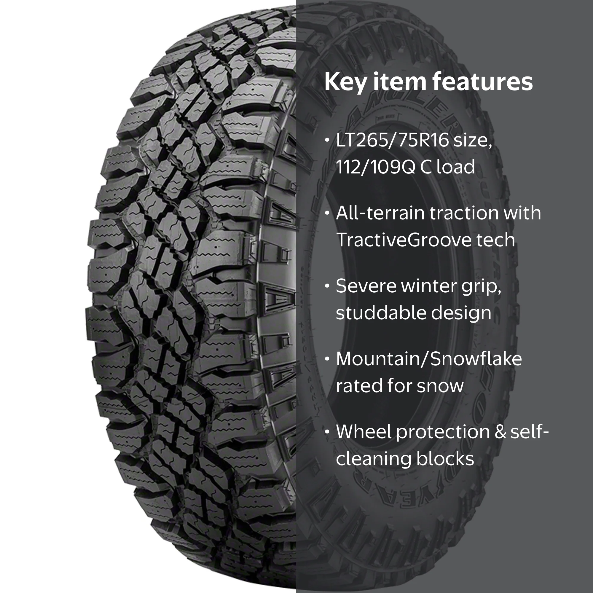 goodyearWranglerデュラトラック中古4本265/75r16 k2-_6d4f12ac-6f2e-48b4-b4dc-